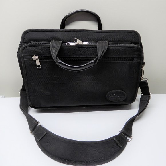 Large Bugatti Black Laptop Bag/Business Briefcase with removable shoulder strap - Picture 7 of 13